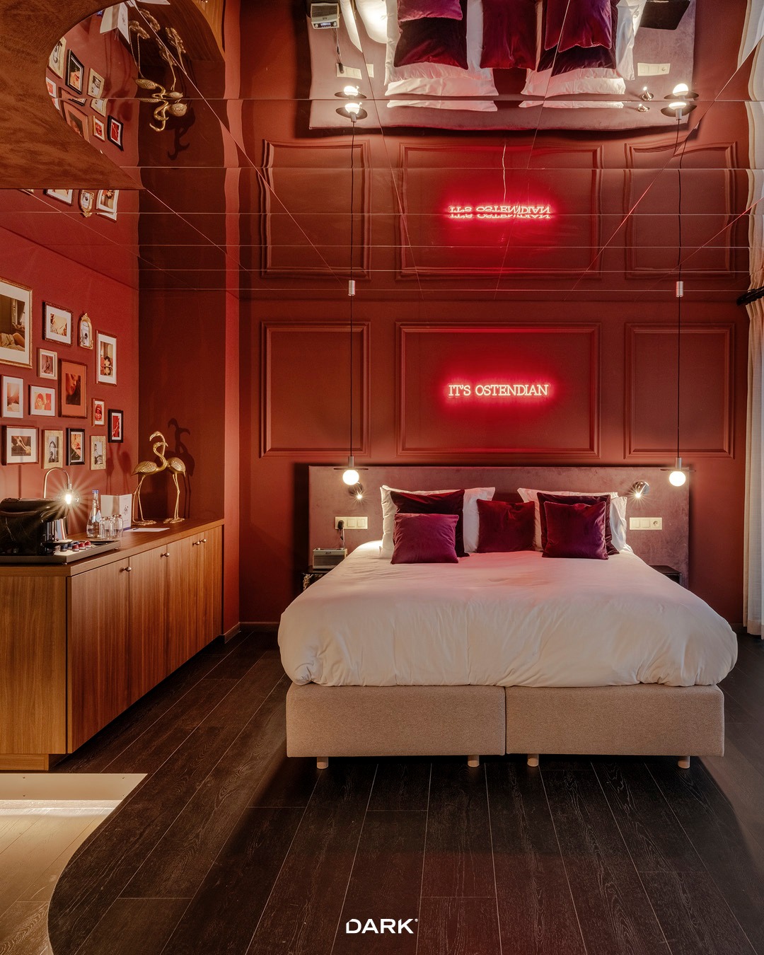 🔴 Red Light Suite – The Ostendian 
Step into the bold elegance of the Red Light Suite, where design meets desire.
Every fixture tells a story — sleek, seductive, and unmistakably unique:
⚡️ Tuki 40 – Black/Alu Edition
⚡️ Elpee
⚡️ Atsji
⚡️ Custom-Made Mirror

Design by @blcn_design 
@theostendian