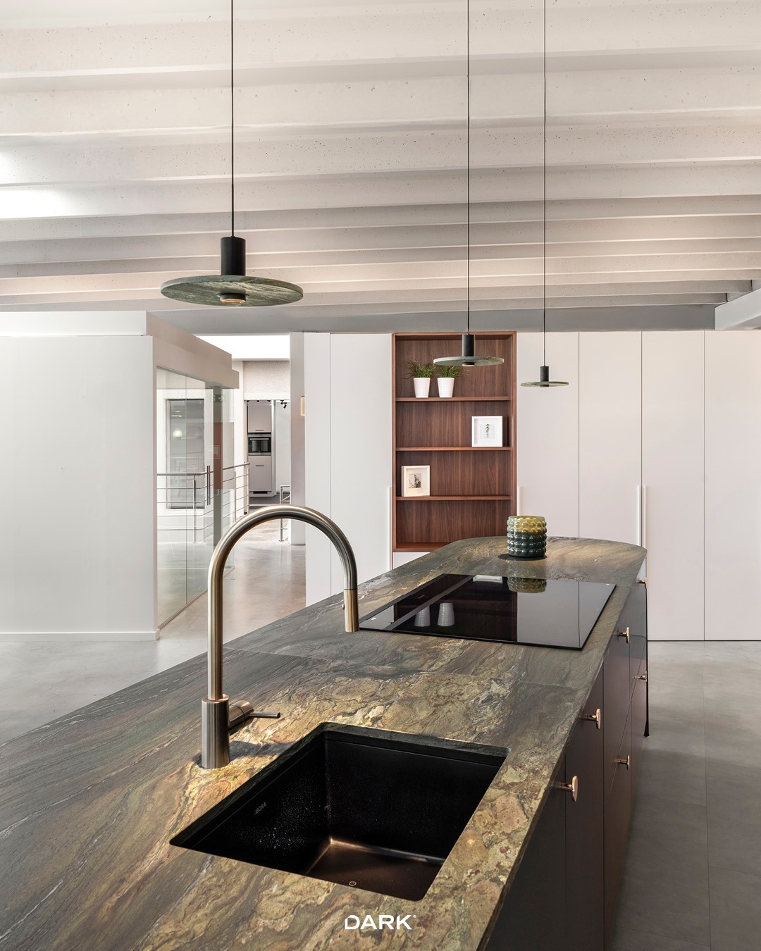 A closer look inside the showroom  @delruekeukens ✨
Meet our darlings: Elpee — customized in the very same marble as the countertop — together with Emanuelle, Sangha, Ding (Wall), Twerkit and 12-25.
A selection of pieces that bring character, texture and timeless elegance to the heart of the kitchen.

#ShowroomStyle #KitchenDesign #InteriorInspiration #MarbleDetails #DesignLovers #LuxuryInteriors #darkbe #darklighting #interiordesign #design #designverlichting #ikkoopbelgisch #belgischmerk #belgiandesign #interieurdesign #interiordesign #productdesign #designlighting #lighting #verlichting #wealllovethedark